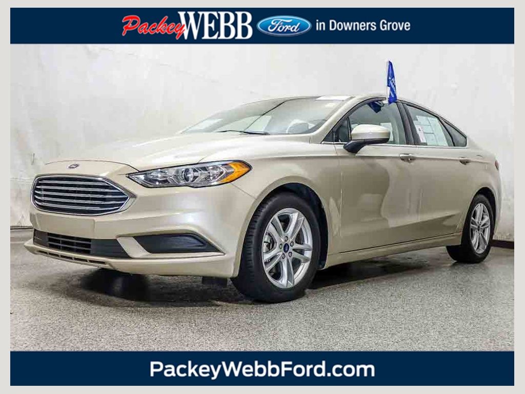 White Gold Metallic 2018 Ford Fusion Sedan Front-Wheel Drive 6-Speed Automatic