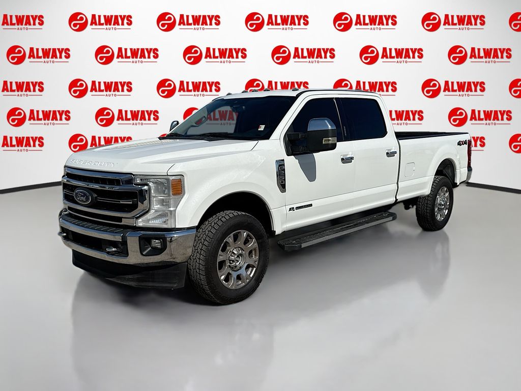 White Metallic 2021 Ford F-250 Super Duty Lariat Crew Cab 4WD Pickup Truck Four-Wheel Drive Automatic