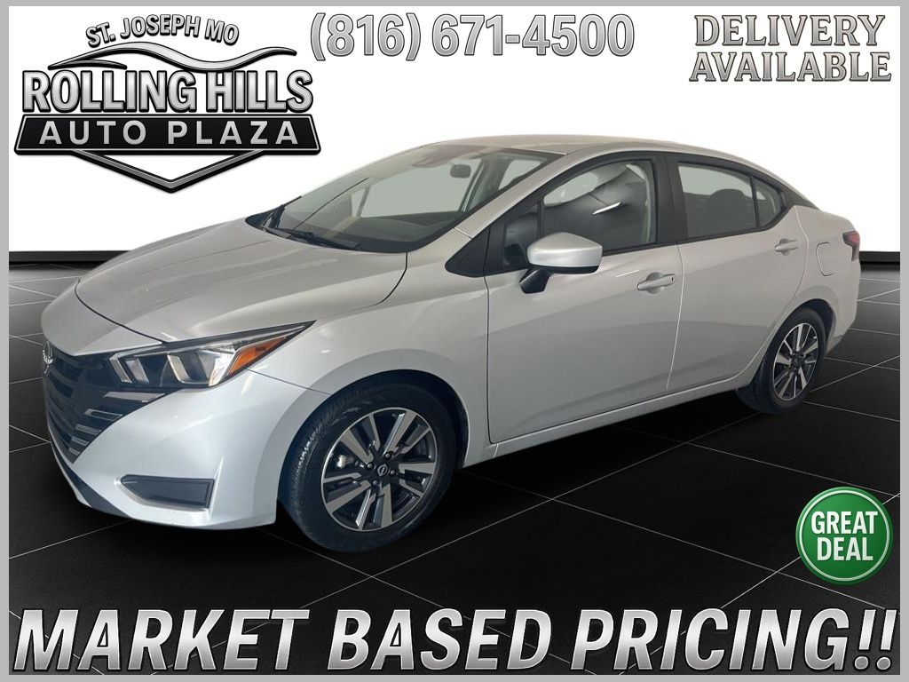 Brilliant Silver Metallic 2023 Nissan Versa SV FWD Sedan Front-Wheel Drive Continuously Variable Transmission