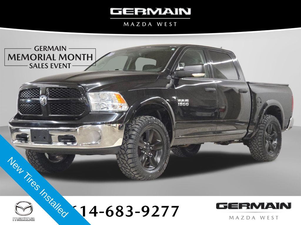 Brilliant Black Crystal Pearlcoat 2015 RAM 1500 Outdoorsman Crew Cab 4WD Pickup Truck Four-Wheel Drive 8-Speed Automatic