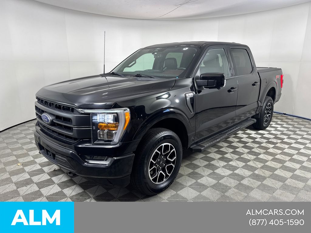 Agate Black Metallic 2022 Ford F-150 Lariat SuperCrew 4WD Pickup Truck Four-Wheel Drive Automatic