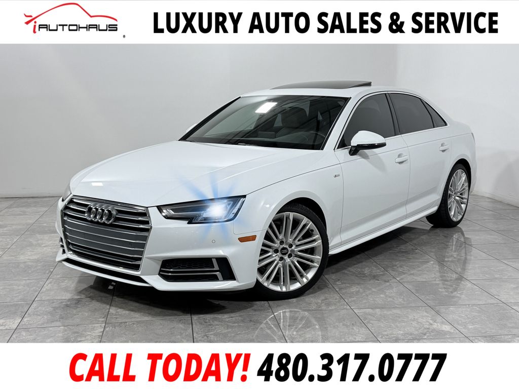 Glacier White Metallic 2018 Audi A4 Sedan Front-Wheel Drive 7-Speed Automatic