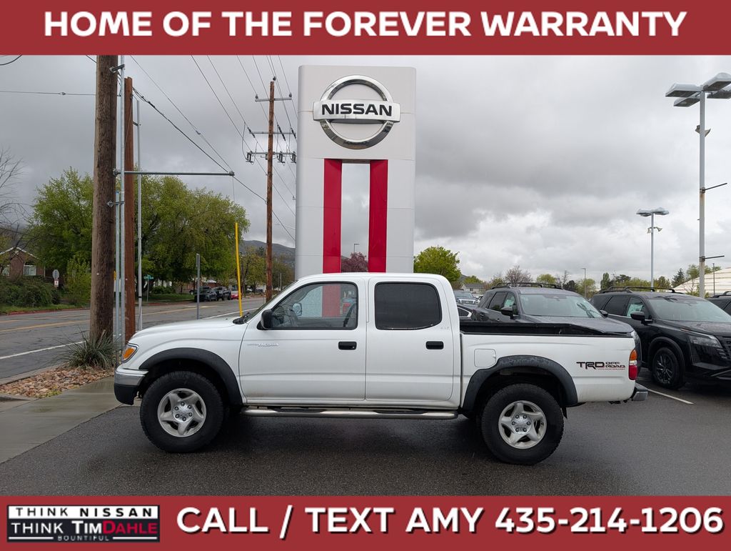 Super White 2002 Toyota Tacoma V6 Double Cab 4WD Pickup Truck Four-Wheel Drive 4-Speed Automatic Overdrive