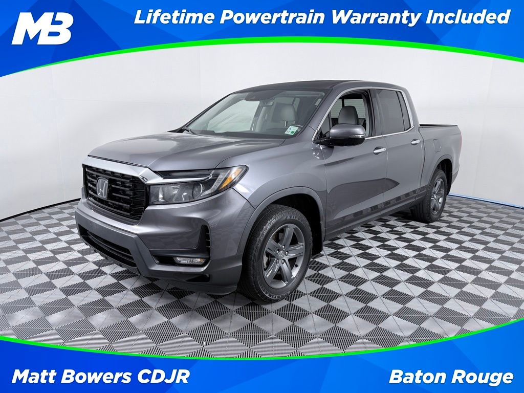 Gray 2022 Honda Ridgeline Pickup Truck All-Wheel Drive 9-Speed Automatic