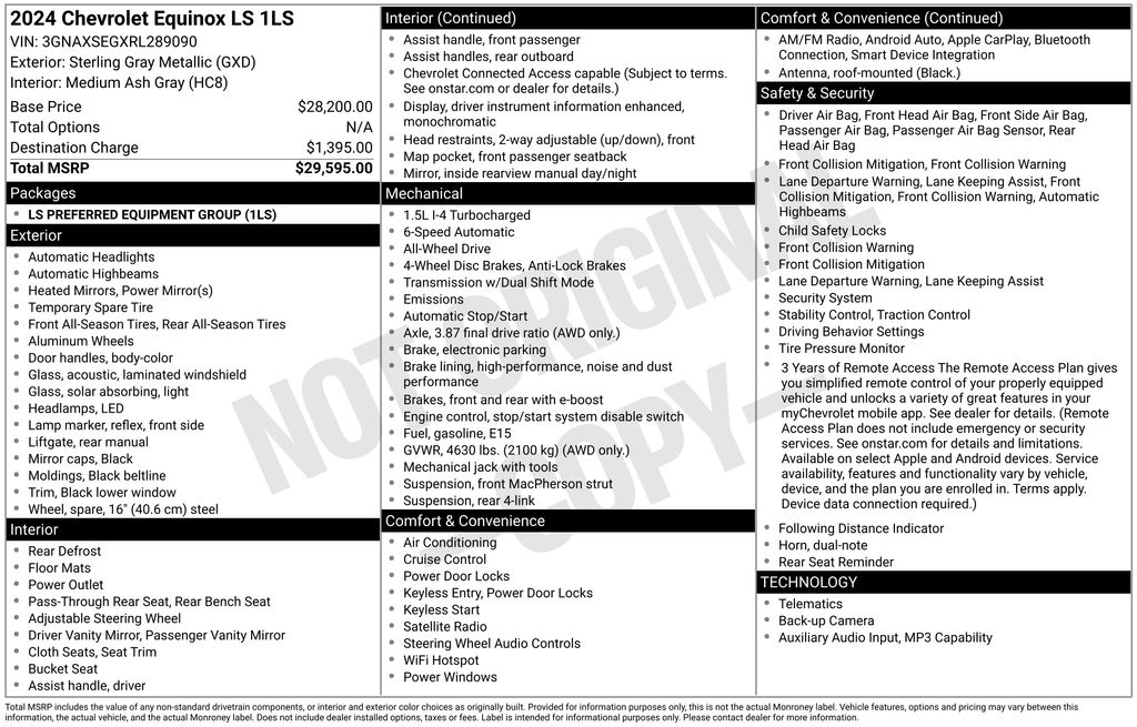 2024 Chevrolet Equinox LS Gray at Klick Lewis Buick Chevrolet