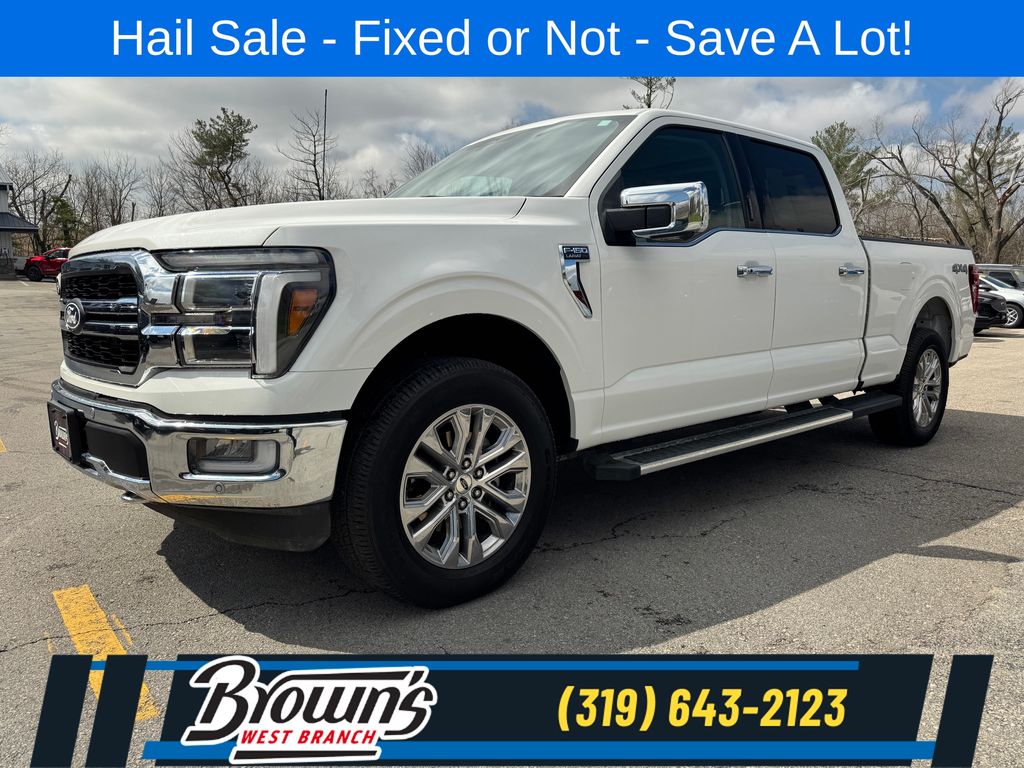 White Metallic 2024 Ford F-150 Lariat SuperCrew 4WD Pickup Truck Four-Wheel Drive Automatic