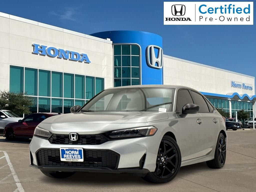Solar Silver Metallic 2026 Honda Civic Sedan Front-Wheel Drive Continuously Variable Transmission