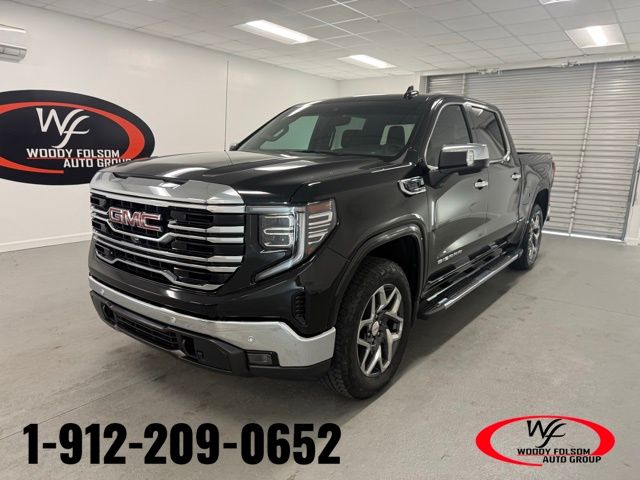 Onyx Black 2023 GMC Sierra 1500 SLT Crew Cab 4WD Pickup Truck Four-Wheel Drive Automatic