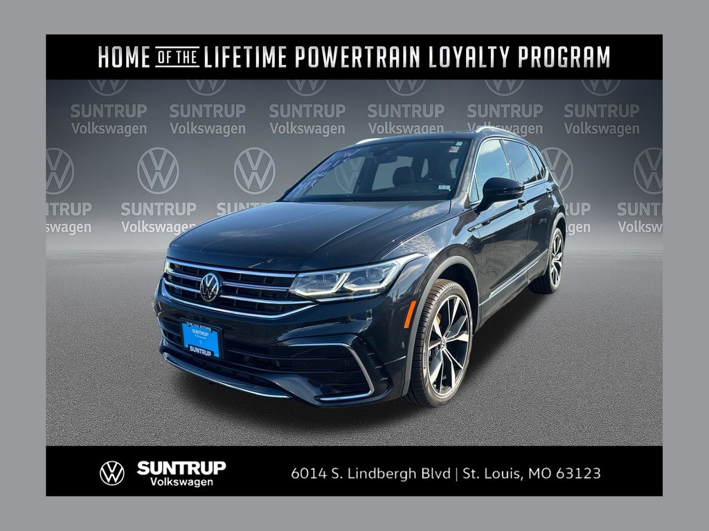 Deep Black Pearl 2022 Volkswagen Tiguan SEL R-Line 4Motion SUV / Crossover All-Wheel Drive 8-Speed Automatic