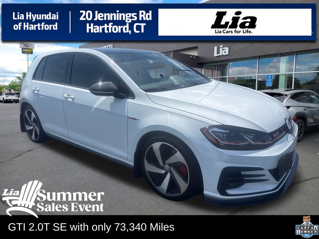 White Silver Metallic 2019 Volkswagen Golf GTI Hatchback Front-Wheel Drive 7-Speed Dual Clutch
