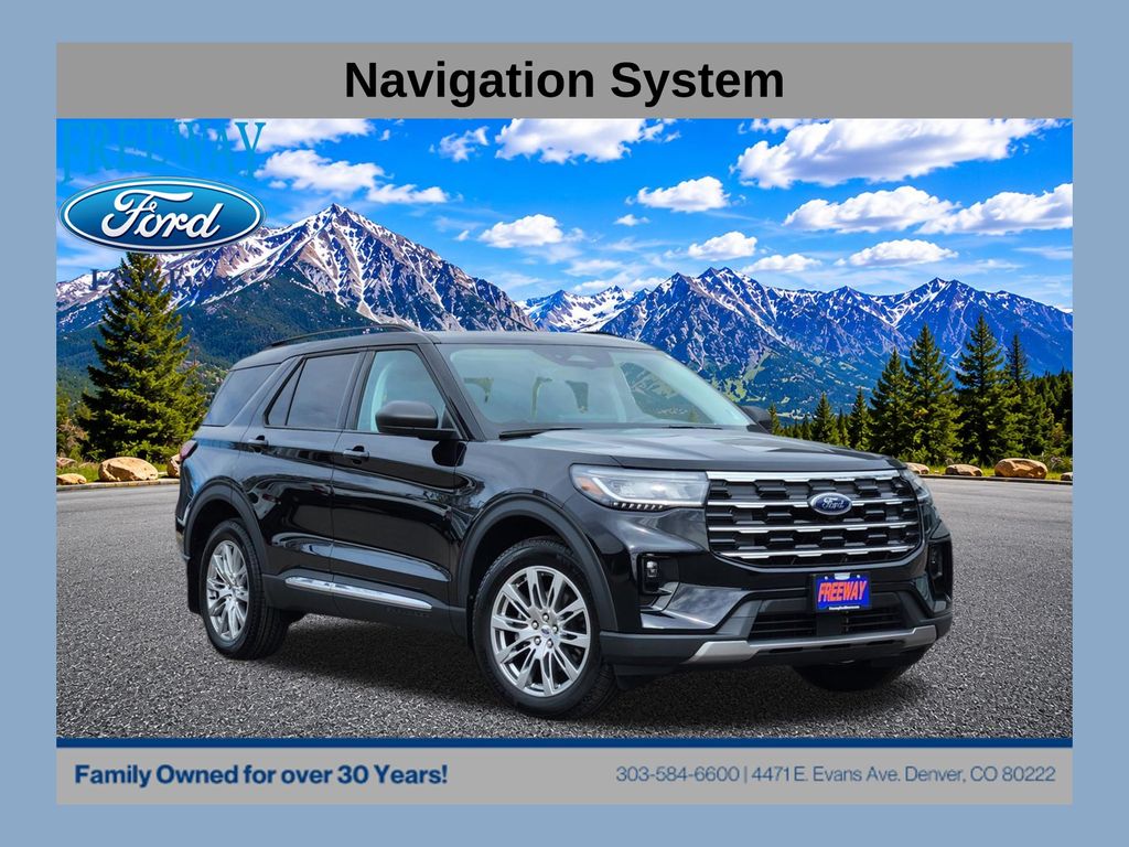 Agate Black Metallic 2025 Ford Explorer SUV / Crossover All-Wheel Drive Automatic