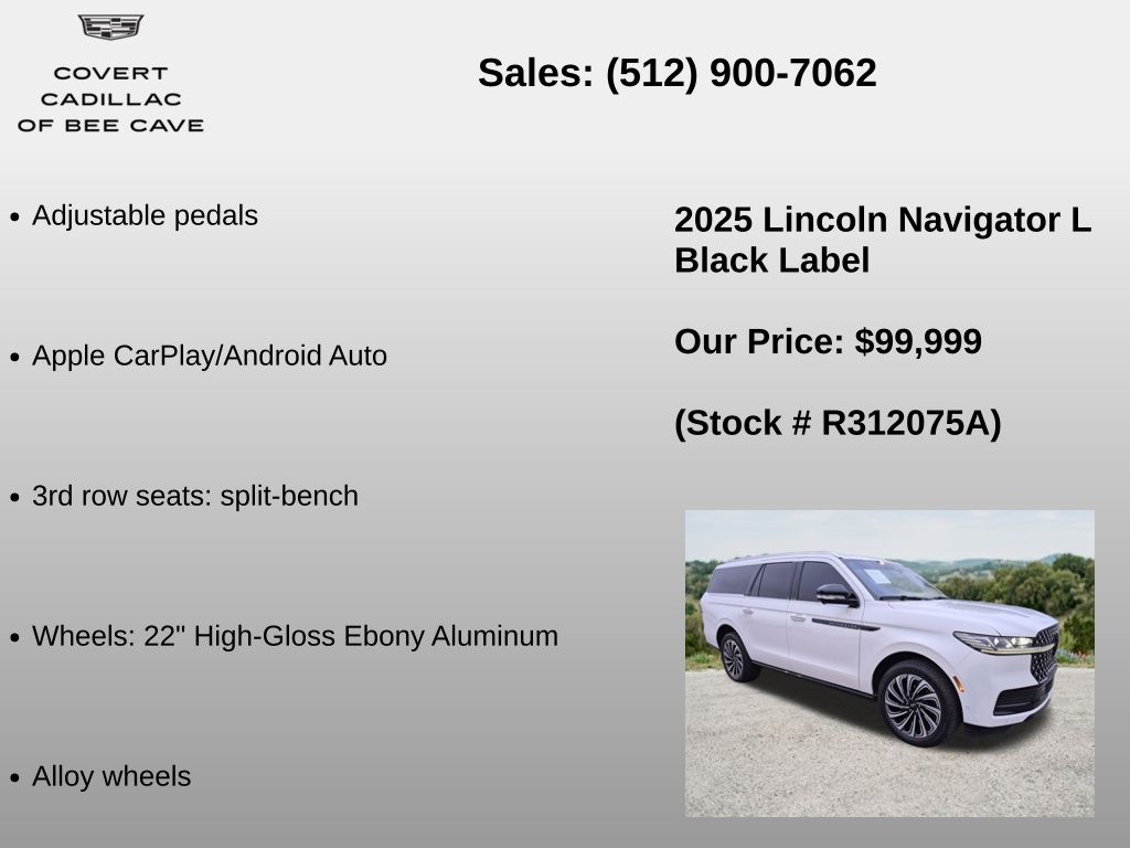 Used Car 2025 Lincoln Navigator L  Black Label For Sale Under $100,000 In Austin, Texas