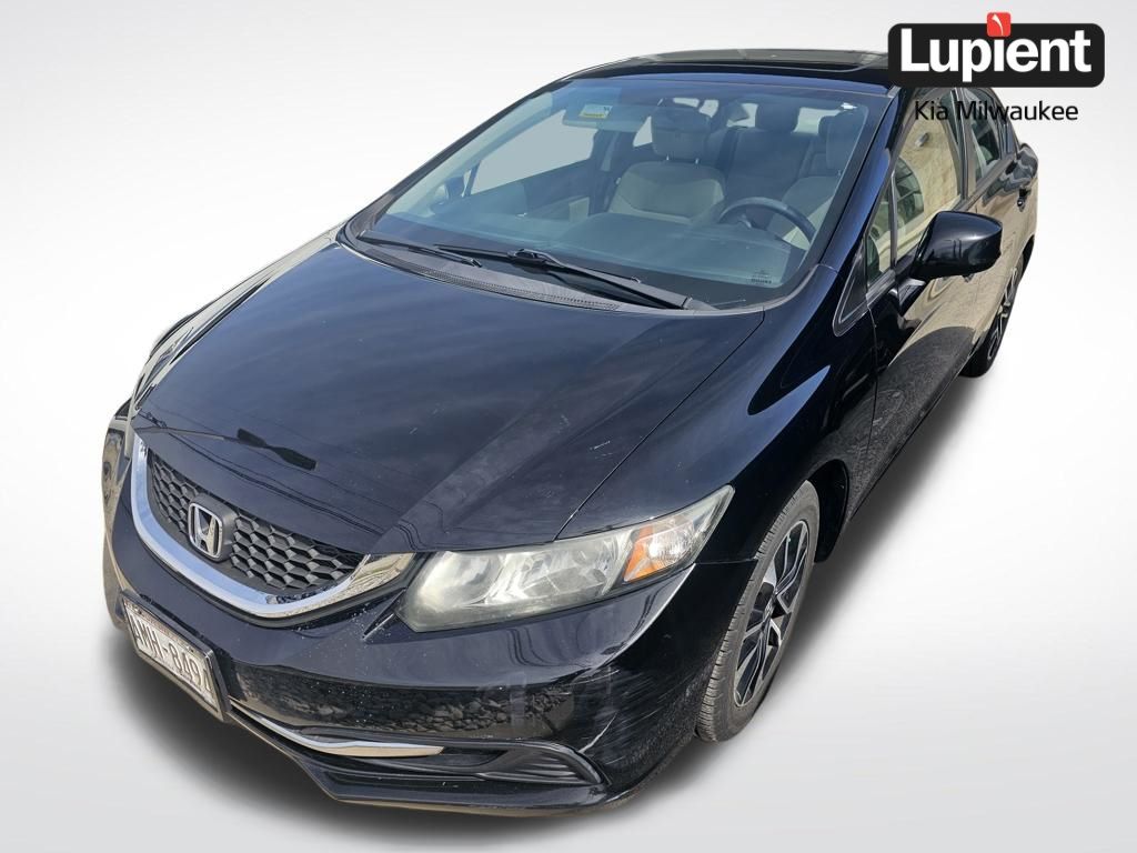 Black 2013 Honda Civic EX Sedan Front-Wheel Drive 5-Speed Automatic