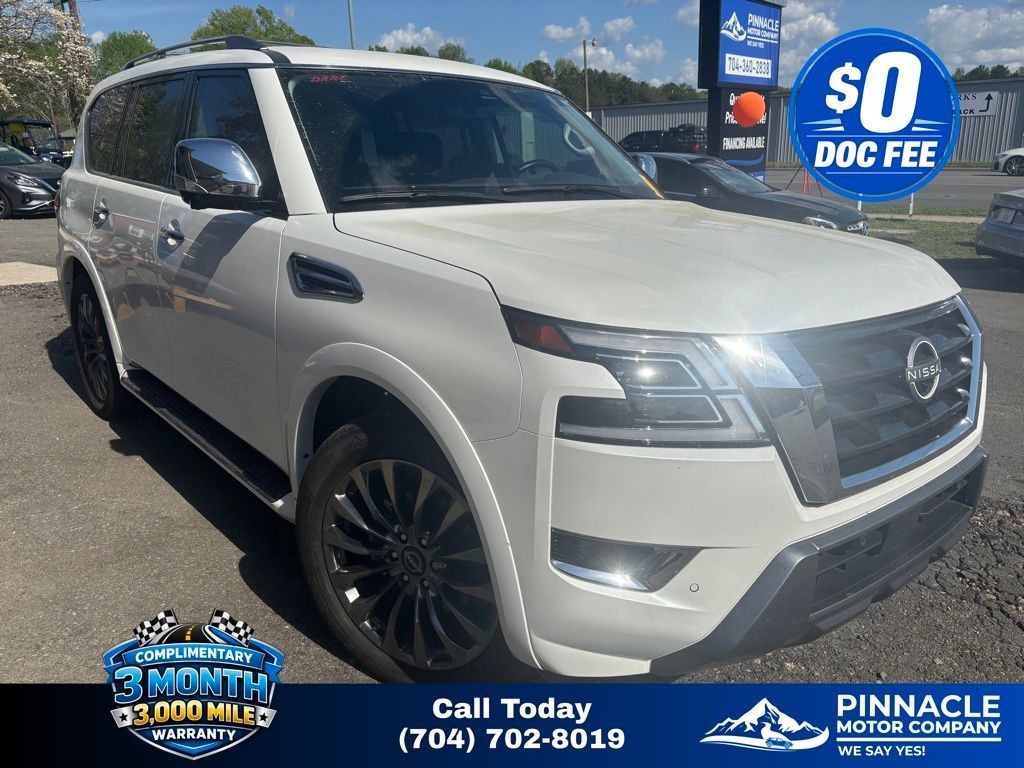 Aspen White Tricoat 2023 Nissan Armada Platinum 4WD SUV / Crossover Four-Wheel Drive 7-Speed Automatic