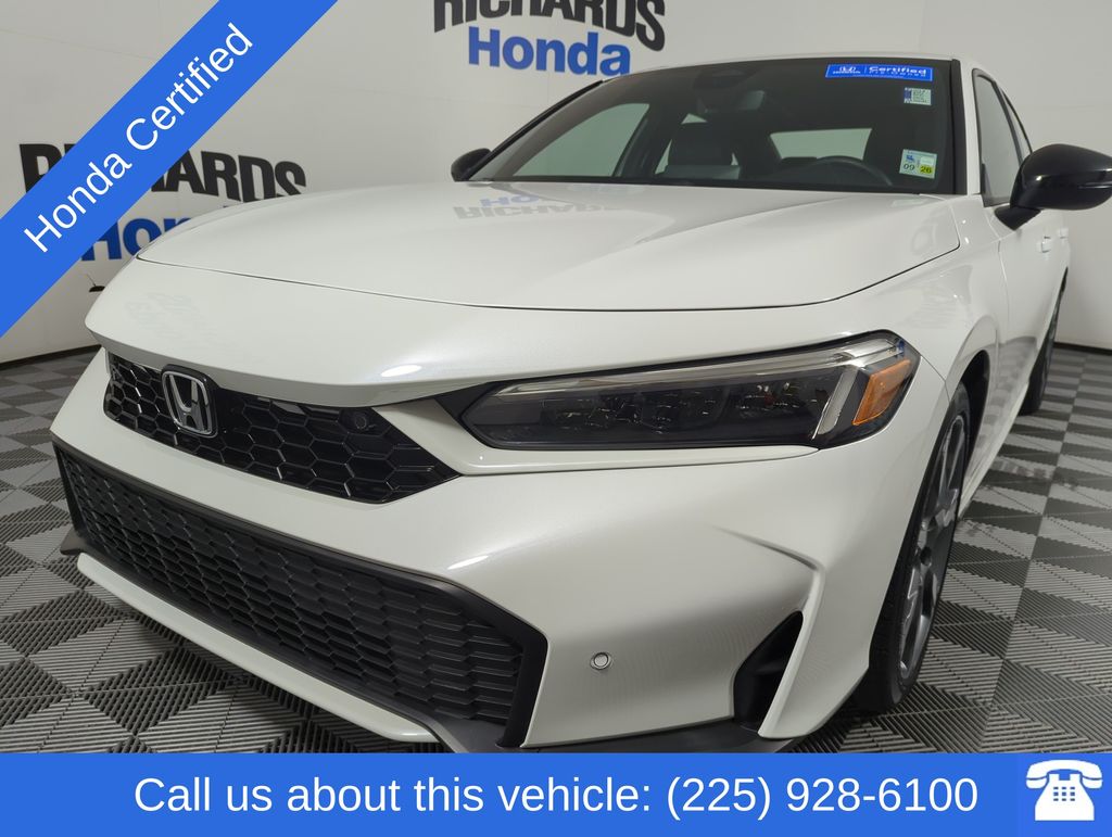 Platinum White Pearl 2026 Honda Civic Hybrid Sedan Front-Wheel Drive Continuously Variable Transmission