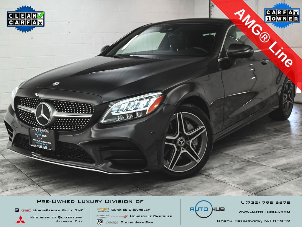 Graphite Gray Metallic 2022 Mercedes-Benz C-Class Coupe All-Wheel Drive 9-Speed Automatic