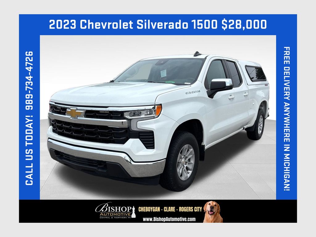 Summit White 2023 Chevrolet Silverado 1500 Pickup Truck Four-Wheel Drive 8-Speed Automatic