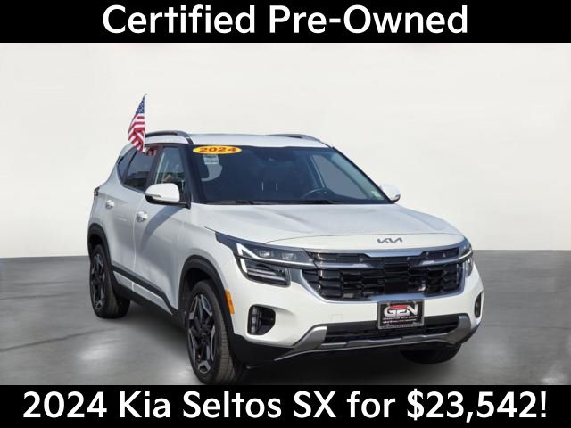 Snow White Pearl 2024 Kia Seltos SUV / Crossover All-Wheel Drive 8-Speed Automatic