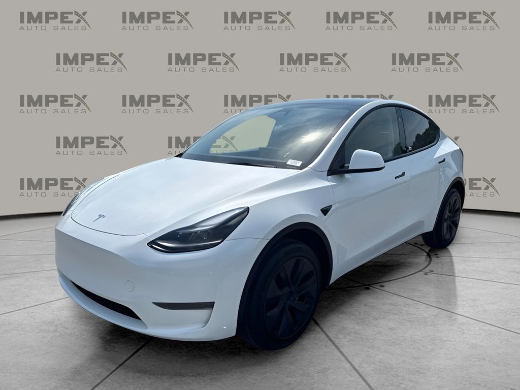 Pearl White Multi-Coat 2025 Tesla Model Y Long Range RWD SUV / Crossover Rear-Wheel Drive 1-Speed Automatic