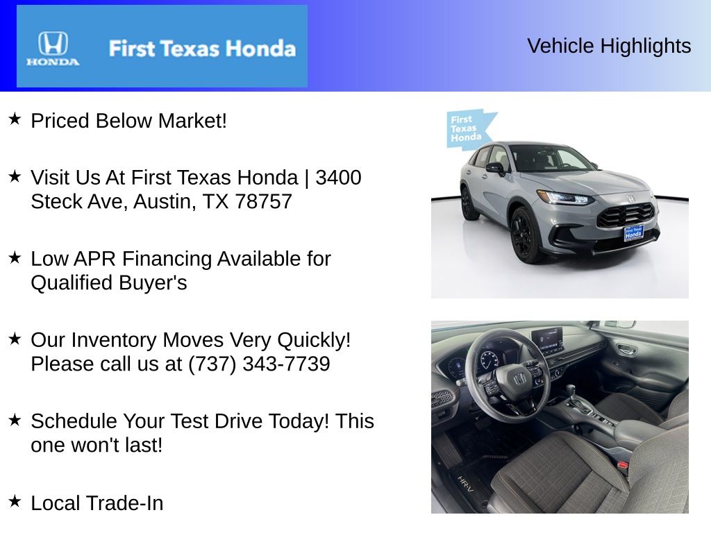 Used Car 2023 Honda Hr-v  Sport For Sale Under $30,000 In Austin, Texas