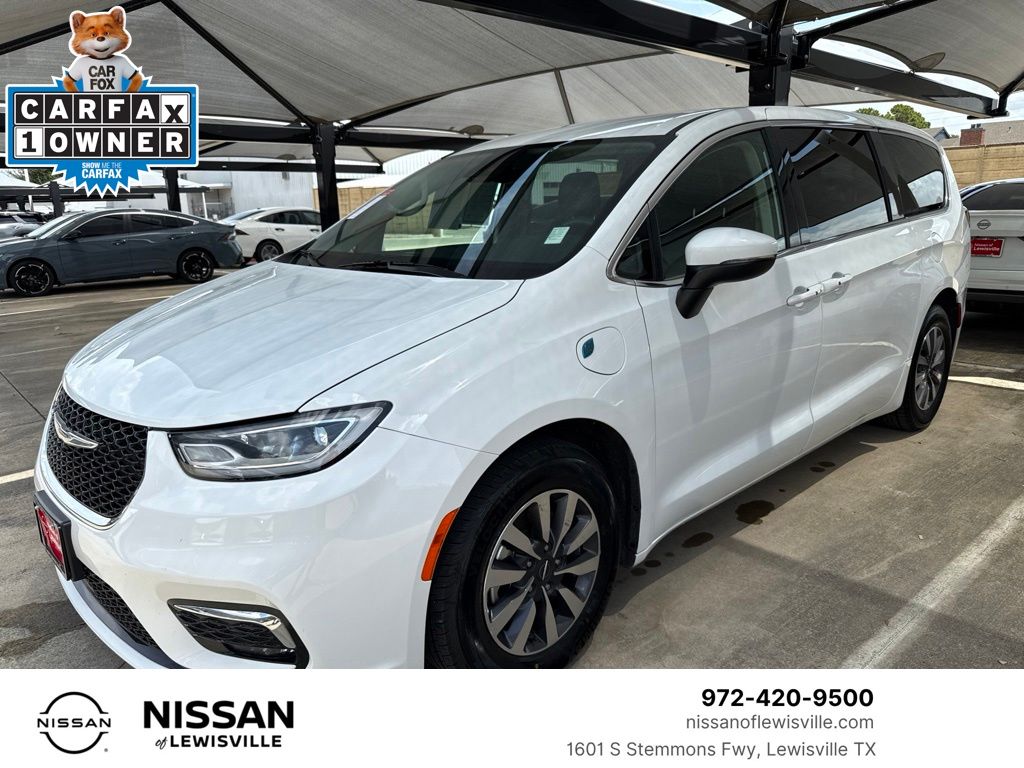 Bright White Clearcoat 2023 Chrysler Pacifica Hybrid Minivan Front-Wheel Drive Continuously Variable Transmission