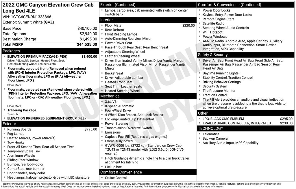 used 2022 GMC Canyon car, priced at $27,095