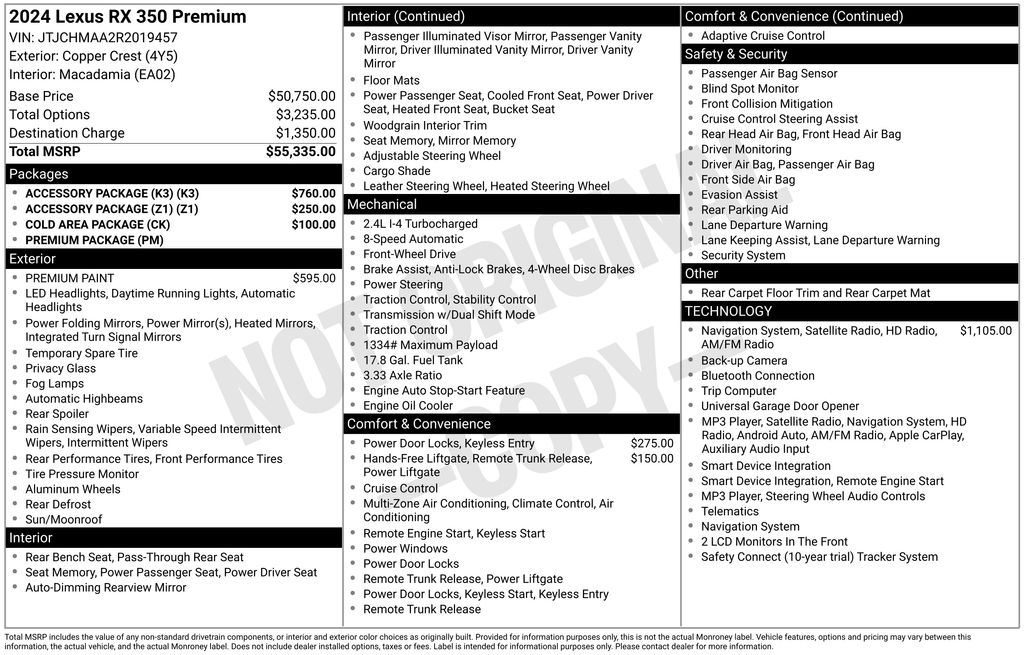Certified Used 2024 Orange Lexus 350 Premium image 4