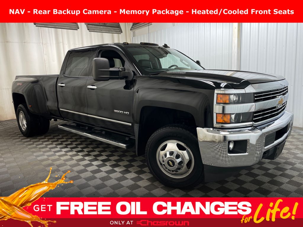 Black 2015 Chevrolet Silverado 3500HD LTZ Crew Cab 4WD Pickup Truck Four-Wheel Drive 6-Speed Automatic