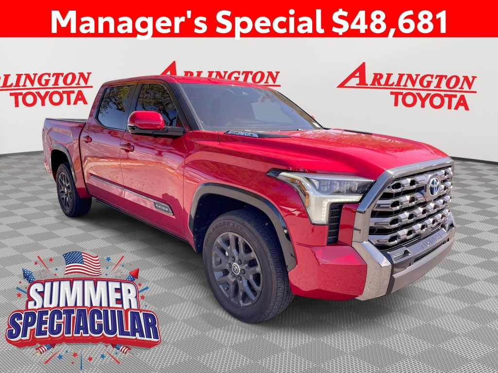Red 2024 Toyota Tundra Hybrid Pickup Truck Four-Wheel Drive Automatic