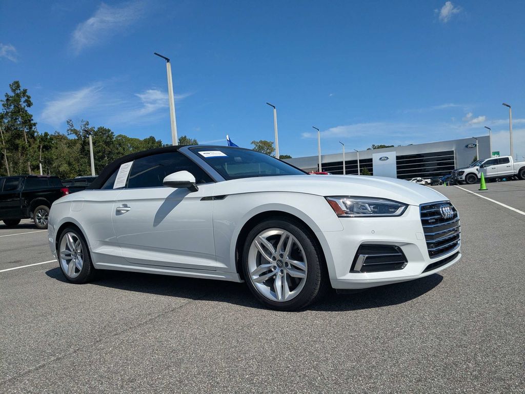 Glacier White Metallic/Black Roof 2019 Audi A5 Convertible All-Wheel Drive 7-Speed Automatic