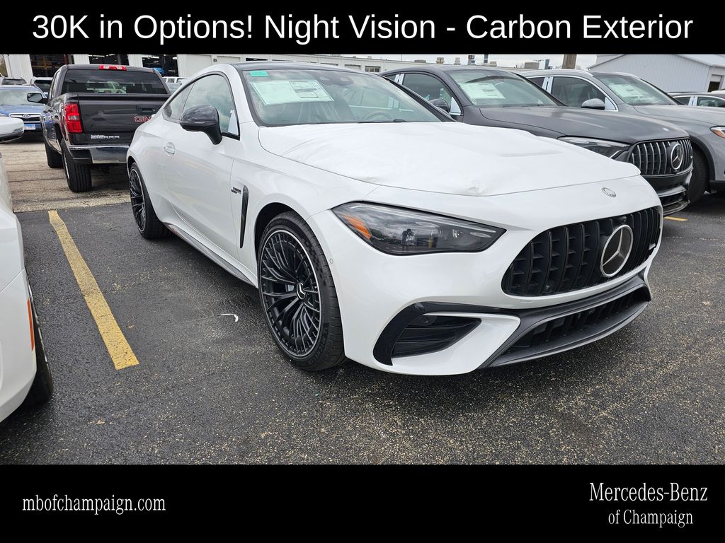 Moonlight White 2026 Mercedes-Benz CLE AMG CLE 53 4MATIC Coupe All-Wheel Drive 9-Speed Automatic