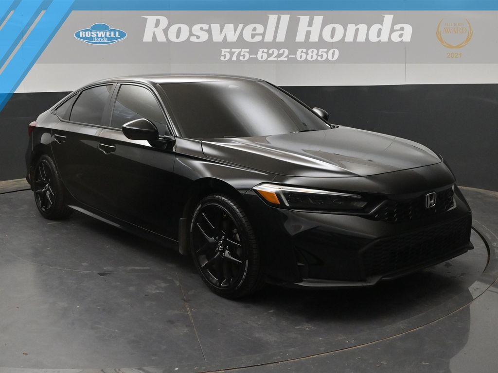 Black 2025 Honda Civic Sport FWD Sedan Front-Wheel Drive Continuously Variable Transmission