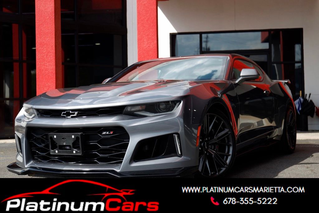 Gray (Satin Steel Metallic) 2021 Chevrolet Camaro ZL1 Coupe RWD Coupe Rear-Wheel Drive Automatic