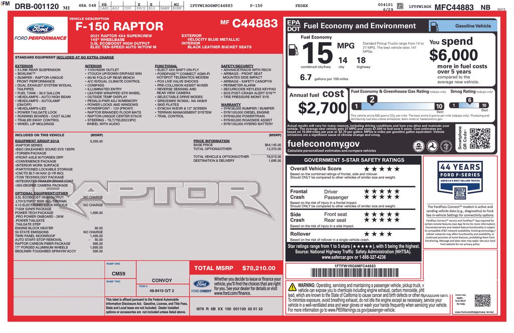 2021 Ford F-150 Raptor