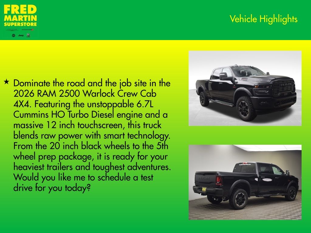 new 2026 Ram 2500 car, priced at $63,605