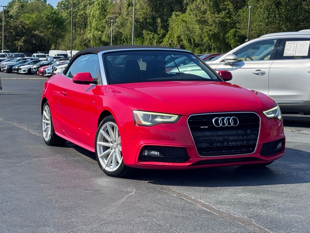Red 2015 Audi A5 2.0T quattro Premium Plus Cabriolet AWD Convertible All-Wheel Drive 8-Speed Automatic
