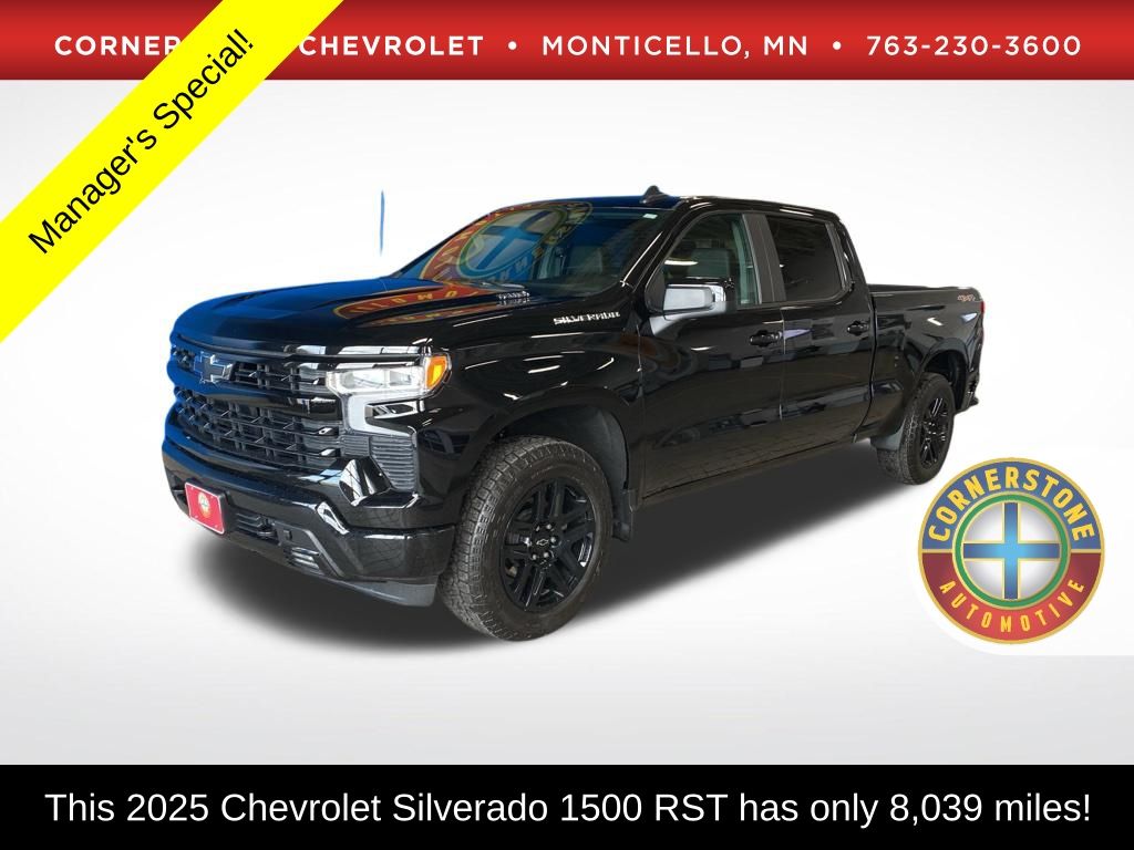Black 2025 Chevrolet Silverado 1500 Pickup Truck Four-Wheel Drive Automatic