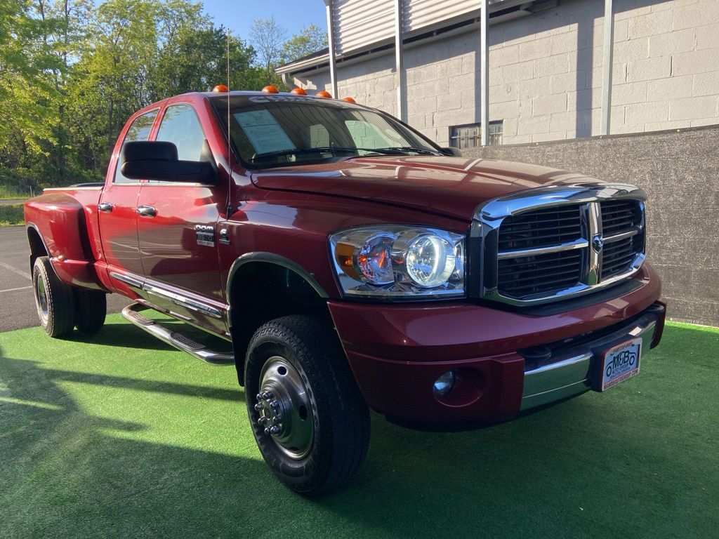 Inferno Red Crystal Pearl 2007 Dodge RAM 3500 Laramie Quad Cab LB DRW 4WD Pickup Truck Four-Wheel Drive 4-Speed Automatic