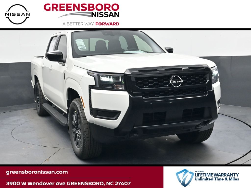 Glacier White 2026 Nissan Frontier SV Crew Cab 4WD Pickup Truck Four-Wheel Drive 9-Speed Automatic Overdrive