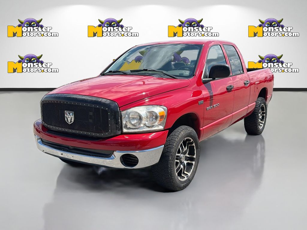 Flame Red 2007 Dodge RAM 1500 Pickup Truck Four-Wheel Drive 5-Speed Automatic