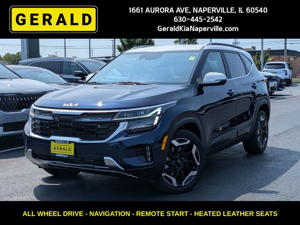 Dark Ocean Blue/White Roof 2024 Kia Seltos SUV / Crossover All-Wheel Drive 8-Speed Automatic