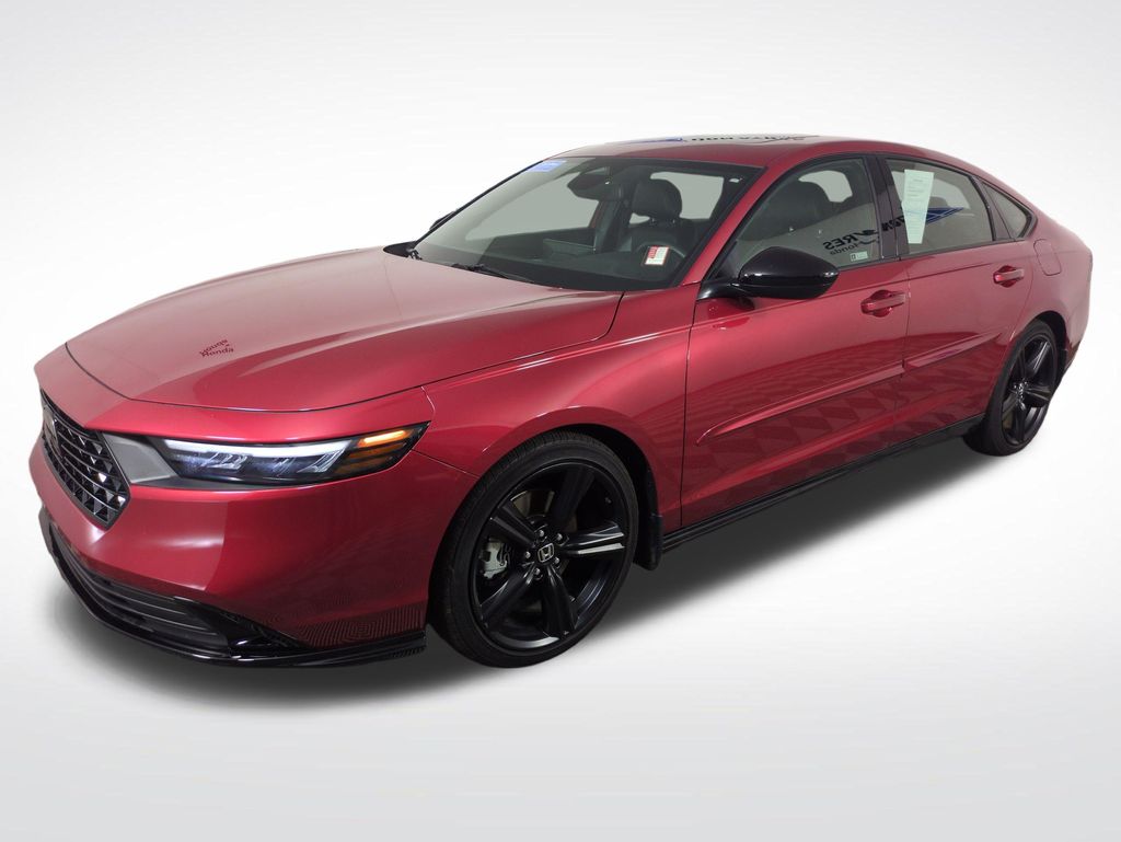 Red 2024 Honda Accord Hybrid Sedan Front-Wheel Drive Continuously Variable Transmission