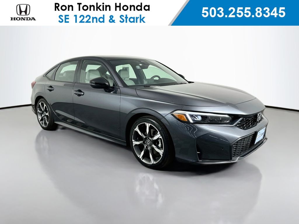 Meteorite Gray Metallic 2026 Honda Civic Hybrid Sedan Front-Wheel Drive Continuously Variable Transmission