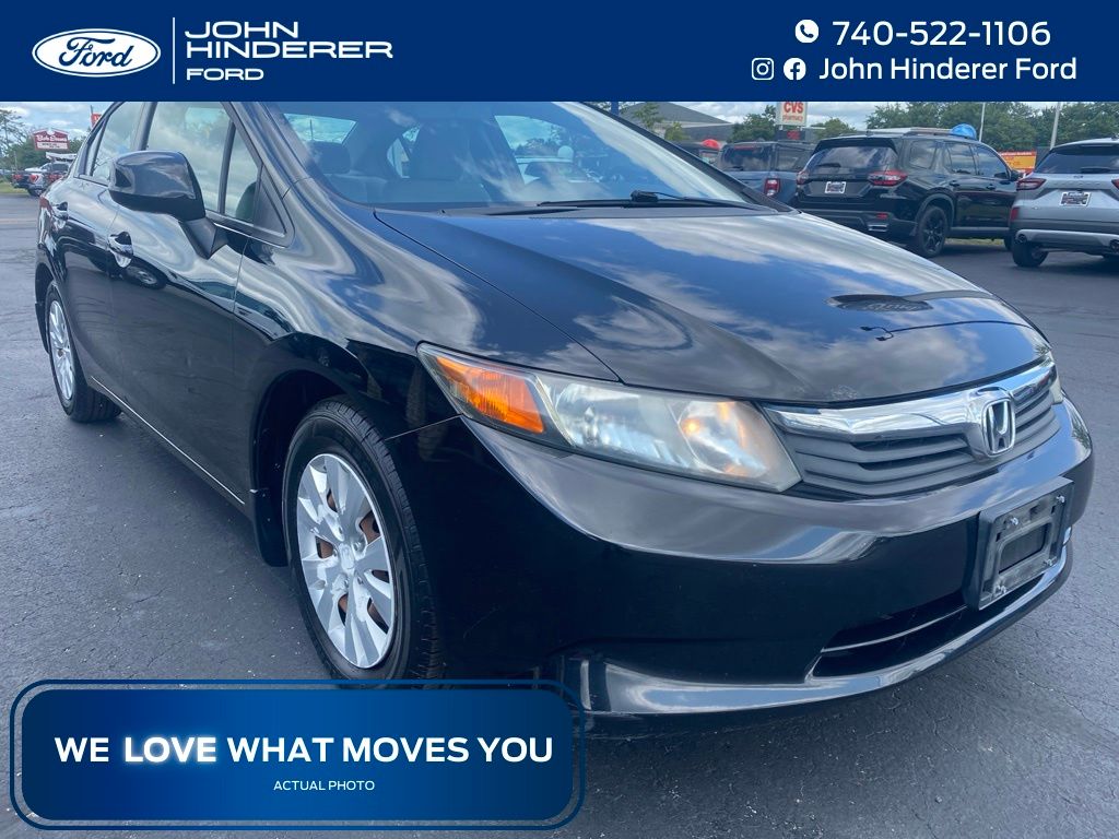 Crystal Black Pearl 2012 Honda Civic Sedan Front-Wheel Drive 5-Speed Automatic