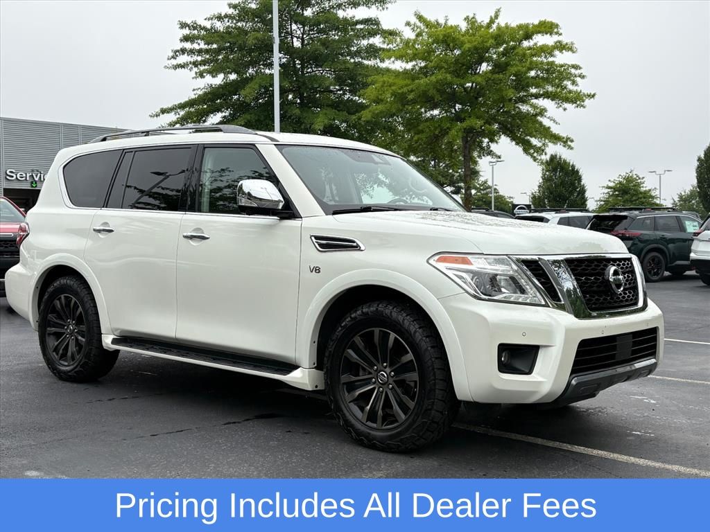 Pearl White Tricoat 2019 Nissan Armada Platinum 4WD SUV / Crossover Four-Wheel Drive 7-Speed Automatic