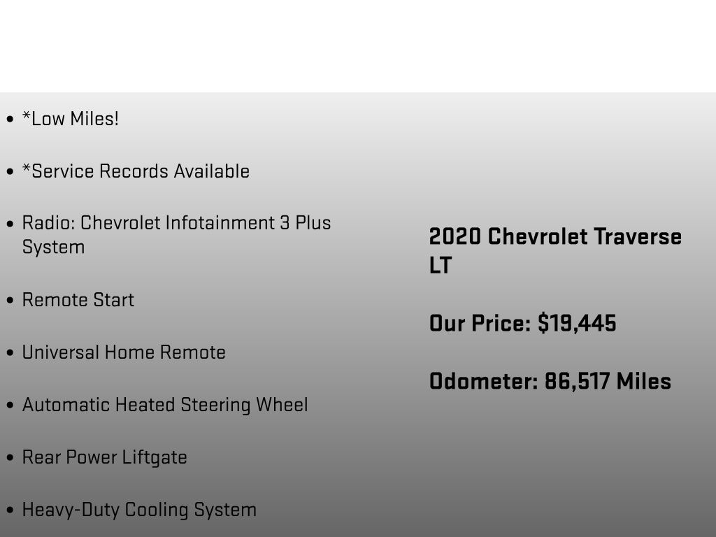 2020 Chevrolet Traverse LT Gray at Klick Lewis Buick Chevrolet