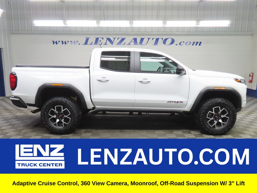 Summit White 2025 GMC Canyon AT4 Crew Cab 4WD Pickup Truck Four-Wheel Drive 8-Speed Automatic