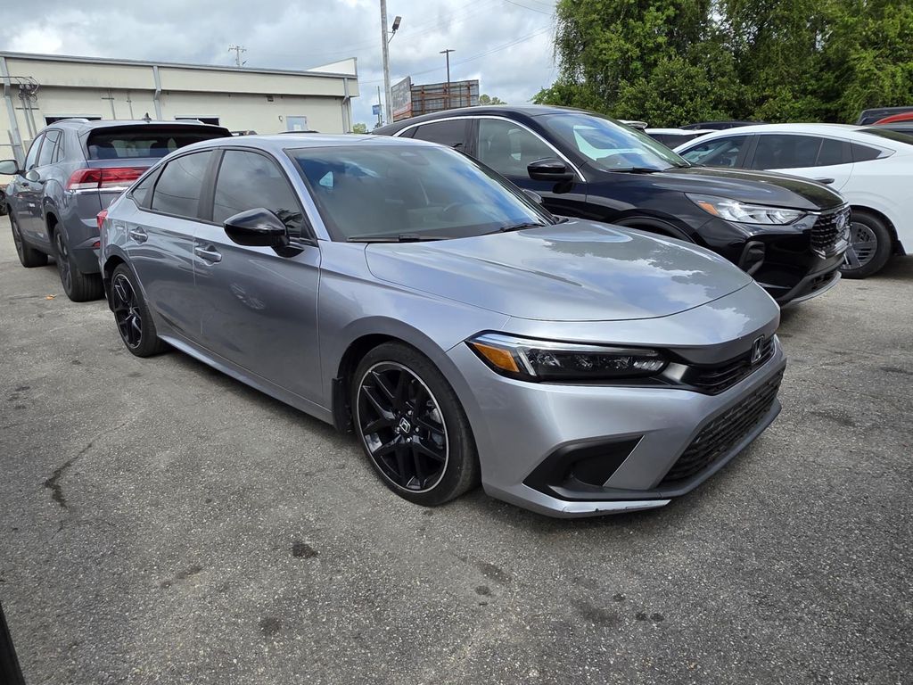 Silver 2023 Honda Civic Sport FWD Sedan Front-Wheel Drive Continuously Variable Transmission