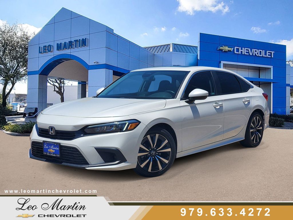White 2024 Honda Civic EX FWD Sedan Front-Wheel Drive Continuously Variable Transmission
