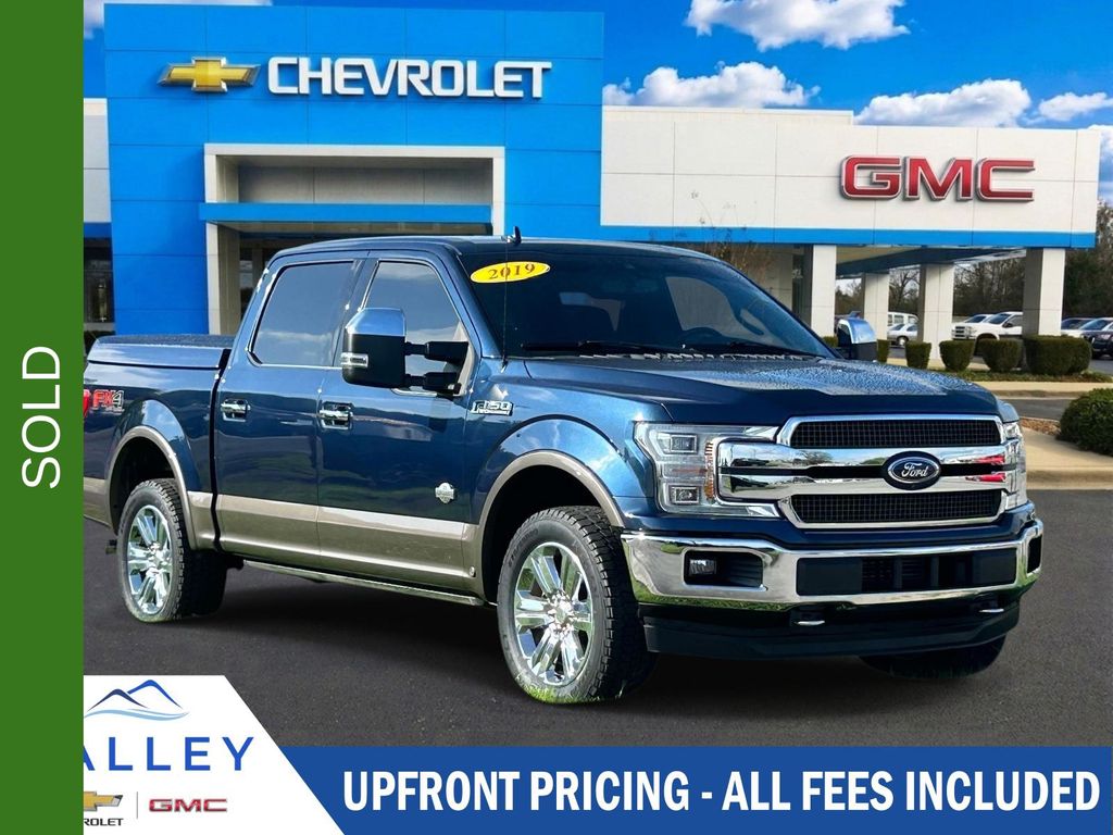 Blue 2019 Ford F-150 Pickup Truck Four-Wheel Drive Automatic